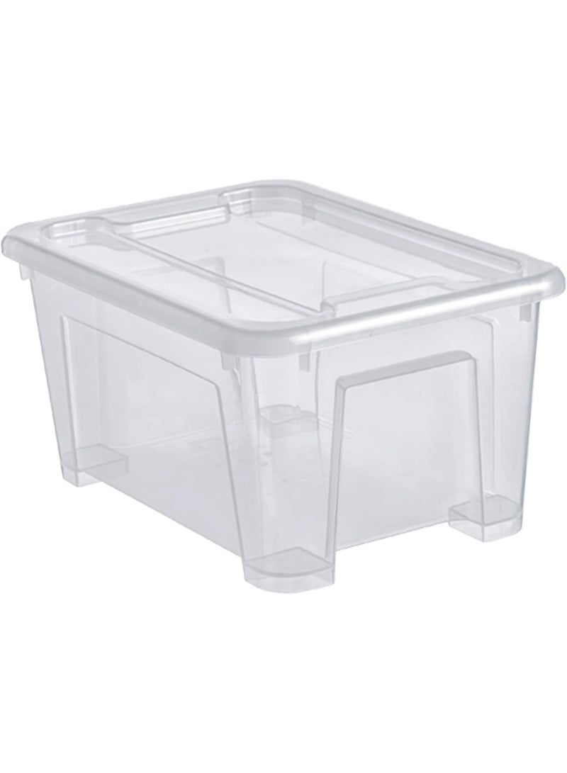 أيكيا صندوق تخزين بلاستيكي شفاف - صندوق عملي للملابس والأحذية والألعاب والكتب - تصميم قابل للتكديس، 28×19×14 سم - Image 5